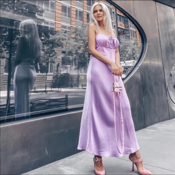Last 1🔥 NWT Zara lilac purple satin dress - Picture 9 of 14